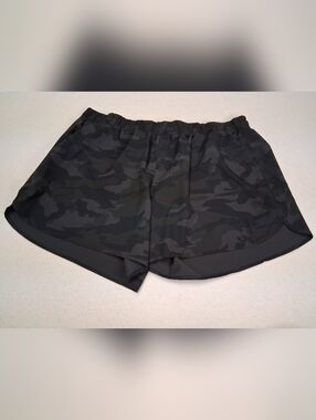 Athletic Works Black and Dark Gray Camo Women's Athletic Shorts